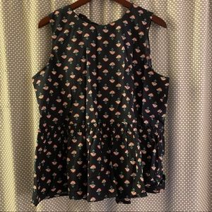NWT Ann Taylor Patterned Tie-Back Peplum Blouse